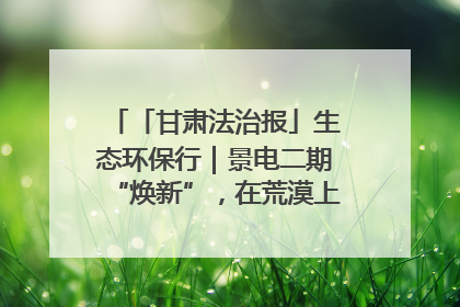 「甘肃法治报」生态环保行｜景电二期“焕新”，在荒漠上筑起一道绿色长城