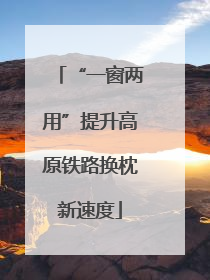 “一窗两用”提升高原铁路换枕新速度