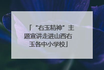 “右玉精神”主题宣讲走进山西右玉各中小学校