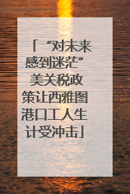 “对未来感到迷茫” 美关税政策让西雅图港口工人生计受冲击