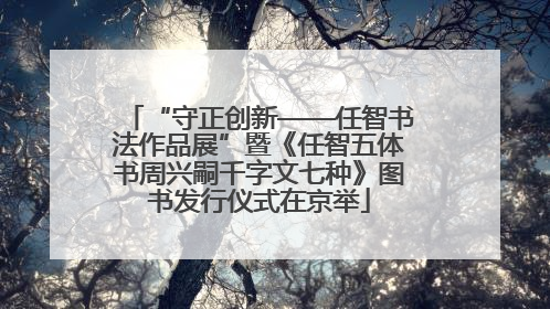 “守正创新——任智书法作品展”暨《任智五体书周兴嗣千字文七种》图书发行仪式在京举