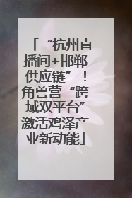 “杭州直播间+邯郸供应链”！角兽营“跨域双平台”激活鸡泽产业新动能
