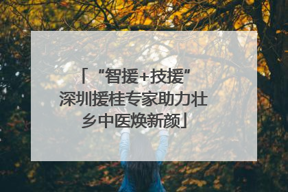 “智援+技援” 深圳援桂专家助力壮乡中医焕新颜