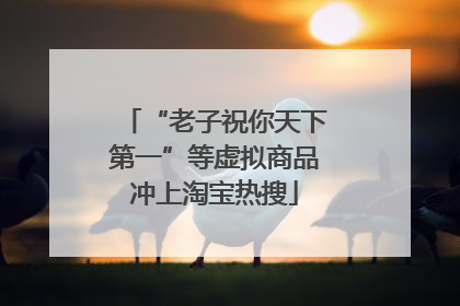 “老子祝你天下第一”等虚拟商品冲上淘宝热搜