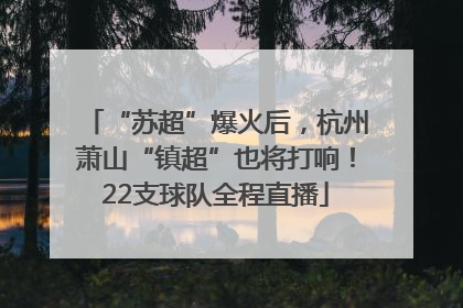 “苏超”爆火后，杭州萧山“镇超”也将打响！22支球队全程直播