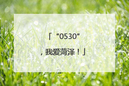 “0530”，我爱菏泽！