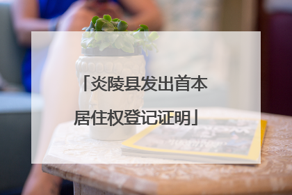 炎陵县发出首本居住权登记证明