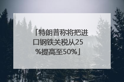 特朗普称将把进口钢铁关税从25%提高至50%