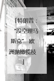 特朗普：“没空理马斯克” 欧洲抛橄榄枝