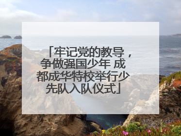 牢记党的教导，争做强国少年 成都成华特校举行少先队入队仪式