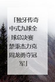 独牙传奇中式九球全球总决赛 楚秉杰力克周龙勇夺冠军