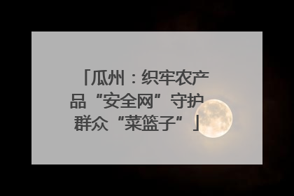 瓜州：织牢农产品“安全网”守护群众“菜篮子”