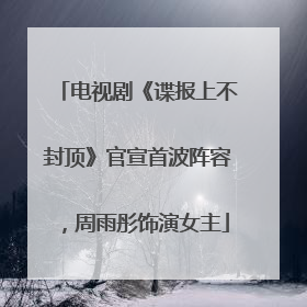 电视剧《谍报上不封顶》官宣首波阵容，周雨彤饰演女主