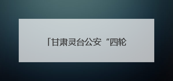 甘肃灵台公安“四轮驱动”砺精兵 战训融合筑牢平安基石