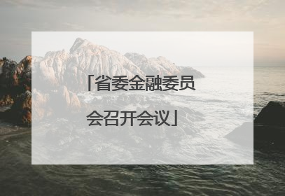 省委金融委员会召开会议