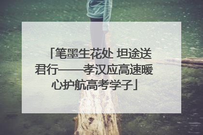 笔墨生花处 坦途送君行——孝汉应高速暖心护航高考学子