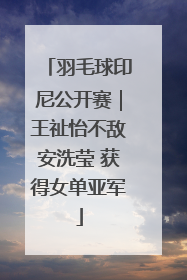 羽毛球印尼公开赛｜王祉怡不敌安洗莹 获得女单亚军