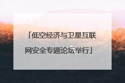 低空经济与卫星互联网安全专题论坛举行