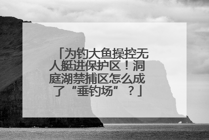 为钓大鱼操控无人艇进保护区！洞庭湖禁捕区怎么成了“垂钓场”？