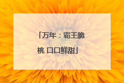 万年：霸王脆桃 口口鲜甜