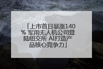 上市首日暴涨140% 军用无人机公司登陆纽交所 AI打造产品核心竞争力
