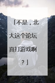 不是，北大这个论坛真打游戏啊？