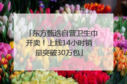 东方甄选自营卫生巾开卖！上线14小时销量突破30万包