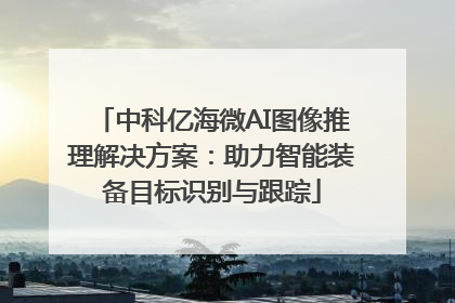 中科亿海微AI图像推理解决方案：助力智能装备目标识别与跟踪