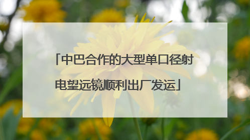 中巴合作的大型单口径射电望远镜顺利出厂发运