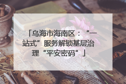 乌海市海南区：“一站式”服务解锁基层治理“平安密码”