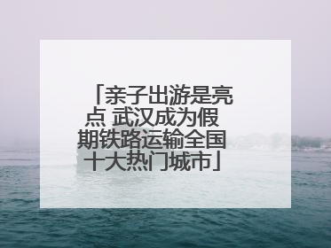 亲子出游是亮点 武汉成为假期铁路运输全国十大热门城市