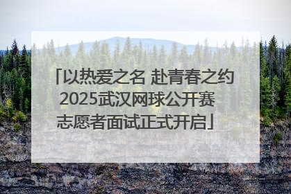 以热爱之名 赴青春之约 2025武汉网球公开赛志愿者面试正式开启
