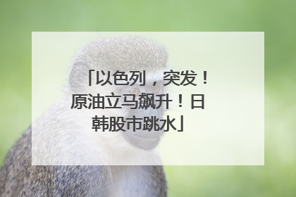 以色列，突发！原油立马飙升！日韩股市跳水