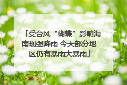 受台风“蝴蝶”影响海南现强降雨 今天部分地区仍有暴雨大暴雨
