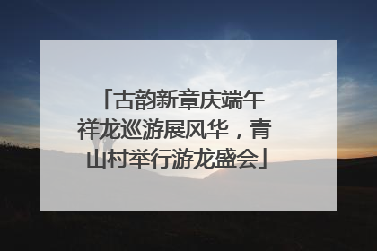 古韵新章庆端午 祥龙巡游展风华，青山村举行游龙盛会