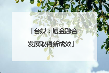 台媒：厦金融合发展取得新成效