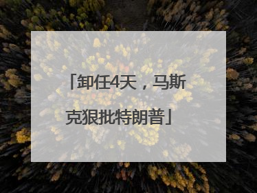 卸任4天，马斯克狠批特朗普