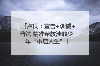 卢氏：宣告+训诫+普法 精准帮教涉罪少年“重启人生”
