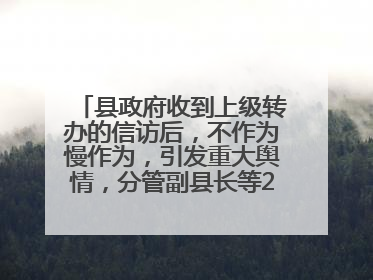 县政府收到上级转办的信访后，不作为慢作为，引发重大舆情，分管副县长等25人被处理