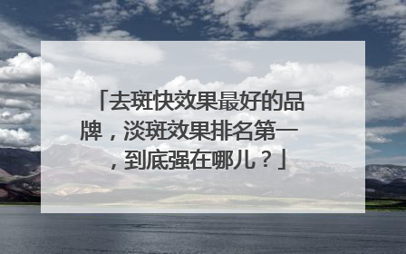去斑快效果最好的品牌，淡斑效果排名第一，到底强在哪儿？