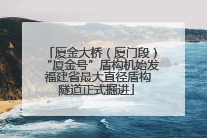 厦金大桥（厦门段）“厦金号”盾构机始发 福建省最大直径盾构隧道正式掘进