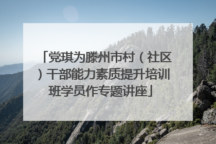 党琪为滕州市村（社区）干部能力素质提升培训班学员作专题讲座