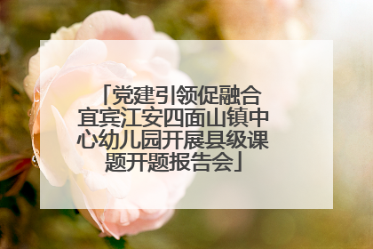 党建引领促融合 宜宾江安四面山镇中心幼儿园开展县级课题开题报告会