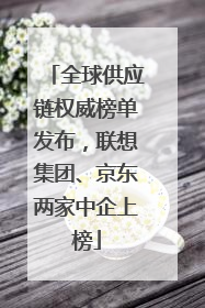 全球供应链权威榜单发布，联想集团、京东两家中企上榜