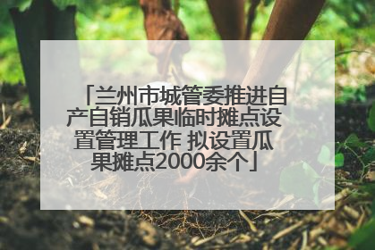 兰州市城管委推进自产自销瓜果临时摊点设置管理工作 拟设置瓜果摊点2000余个