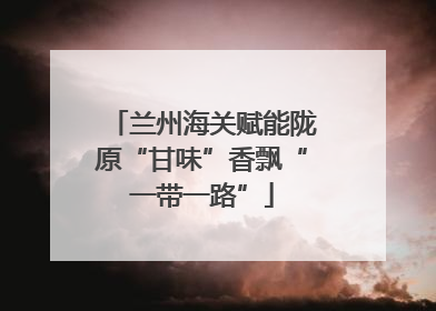 兰州海关赋能陇原“甘味”香飘“一带一路”