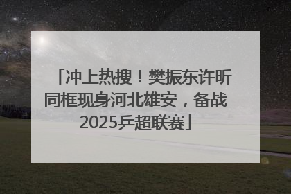 冲上热搜！樊振东许昕同框现身河北雄安，备战2025乒超联赛