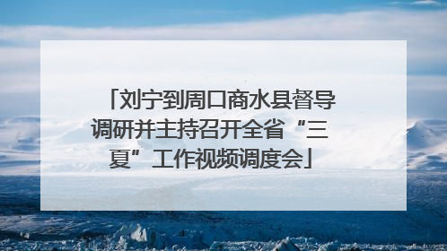 刘宁到周口商水县督导调研并主持召开全省“三夏”工作视频调度会