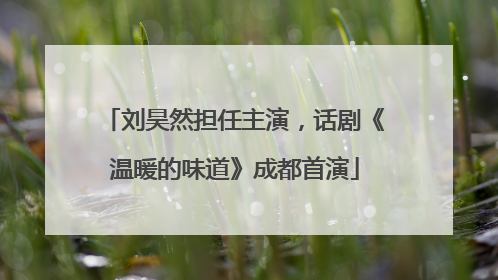 刘昊然担任主演，话剧《温暖的味道》成都首演