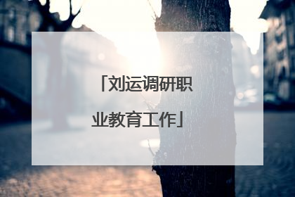 刘运调研职业教育工作